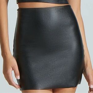 Black Faux Leather Skirt